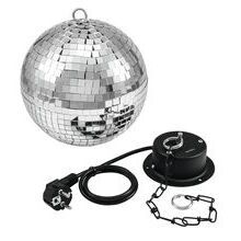 EUROLITE Set Spiegelkugel 20cm mit Motor + LED PST-5 QCL Spot sw