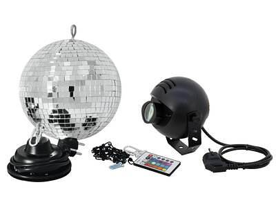 EUROLITE Spiegelkugelset 20cm mit LED-RGB-Spot FB