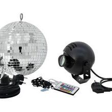 EUROLITE Spiegelkugelset 20cm mit LED-RGB-Spot FB