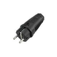 PC ELECTRIC Schutzkontakt Stecker Gummi sw